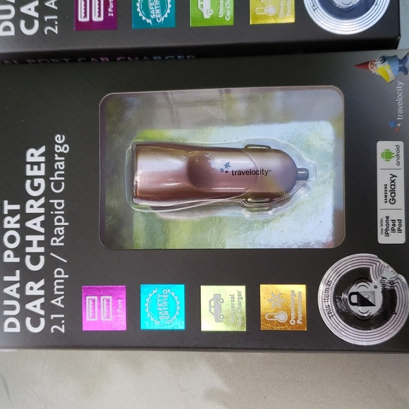 3 for $20 Travelocity Dual 2 port Car charger 2.1 amp Rapid Charge New - Picture 2 of 4